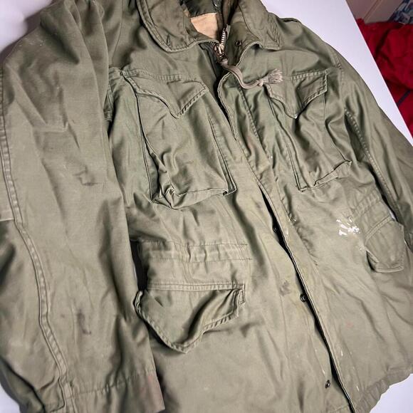 Vintage US Army M-65 Field Jacket w/ Liner Medium Regular OG-107 80s - Picture 12 of 15